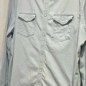 Express Soft Gray Casual Button-Down Shirt